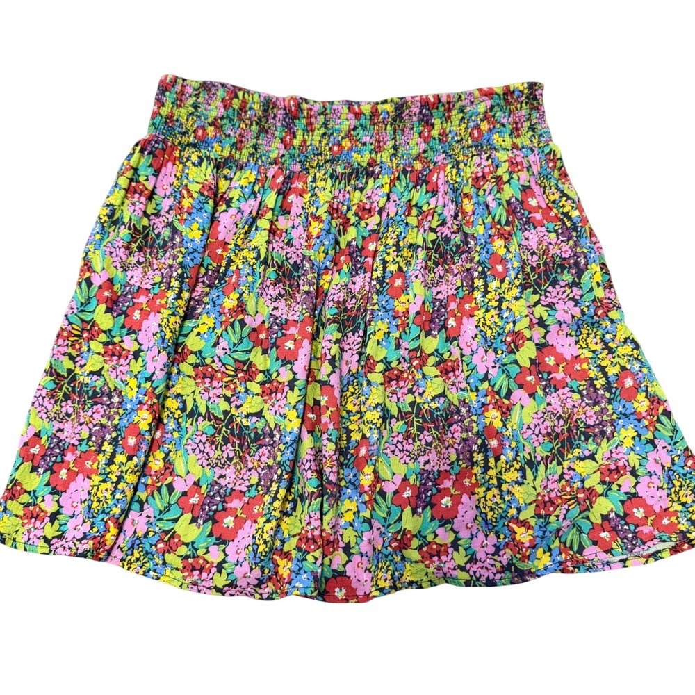 Rose & Rhyme Floral Mini Skirt Women Large Multi Color